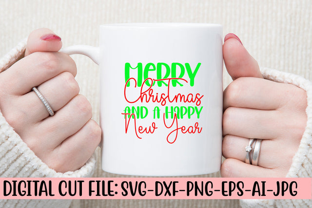 Merry Christmas And A Happy New Year SVG Cut File SVG Syaman 