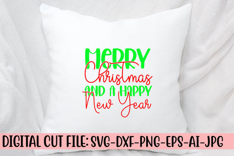 Merry Christmas And A Happy New Year SVG Cut File SVG Syaman 