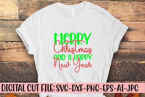 Merry Christmas And A Happy New Year SVG Cut File SVG Syaman 