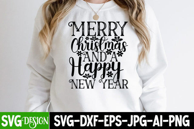 Merry Christmas And a Happy New Year SVG Cute File SVG BlackCatsMedia 