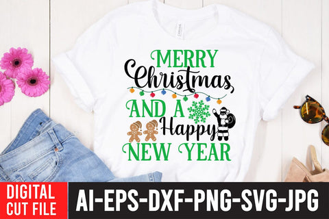 Merry Christmas And a Happy New Year SVG Cute File SVG BlackCatsMedia 