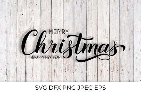 Merry Christmas and Happy New Year hand lettered SVG SVG LaBelezoka 