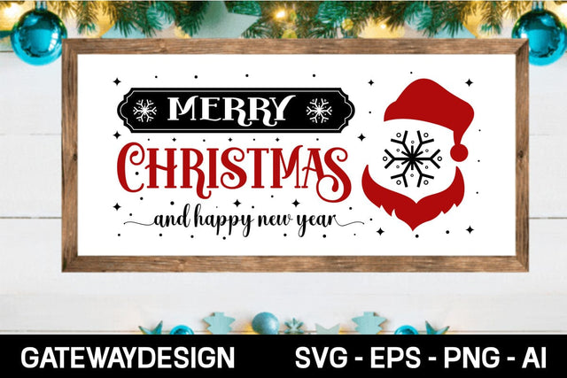 Merry Christmas And Happy New Year Svg Design SVG designmaster24 
