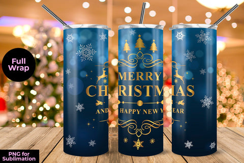 Merry Christmas and Happy New Year Tumbler Sublimation Template 20 oz Sublimation Sublimatiz Designs 