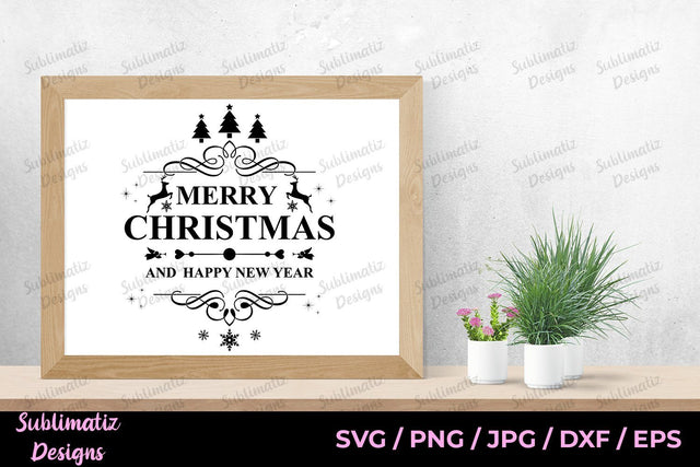 Merry Christmas and Happy New Year Vector File Printable, SVG Cut File SVG Sublimatiz Designs 