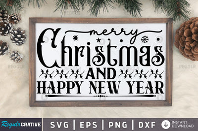 Merry christmas and happy SVG SVG Regulrcrative 