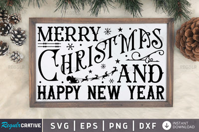 Merry christmas and happy SVG SVG Regulrcrative 