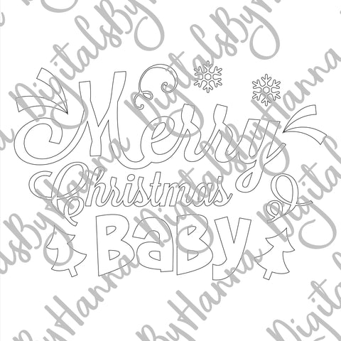 Merry Christmas Baby Print & Cut SVG Digitals by Hanna 