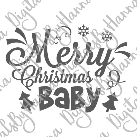 Merry Christmas Baby Print & Cut SVG Digitals by Hanna 