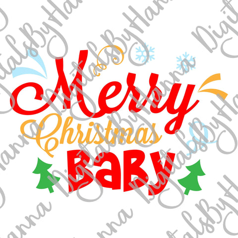 Merry Christmas Baby Print & Cut SVG Digitals by Hanna 