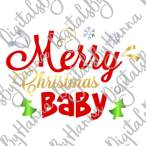 Merry Christmas Baby Print & Cut SVG Digitals by Hanna 