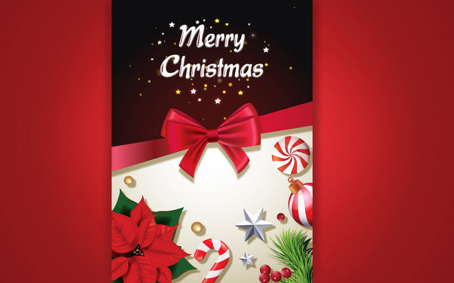 Merry Christmas background with Candy and leaves, candy, flowers, black background decoration SVG naemmiah021 