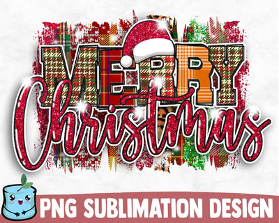 Merry Christmas Brush Strokes Sublimation Designs Sublimation MintyMarshmallows 