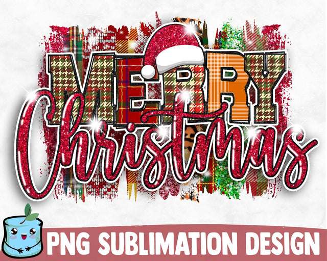 Merry Christmas Brush Strokes Sublimation Designs Sublimation MintyMarshmallows 