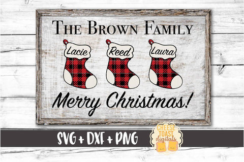 Merry Christmas - Buffalo Plaid Christmas Stockings SVG PNG DXF Cut Files SVG Cheese Toast Digitals 