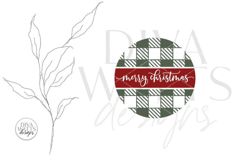 Merry Christmas Buffalo Plaid Round SVG | Winter Design SVG Diva Watts Designs 