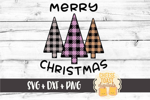 Merry Christmas Buffalo Plaid Trees - Christmas SVG Files SVG Cheese Toast Digitals 