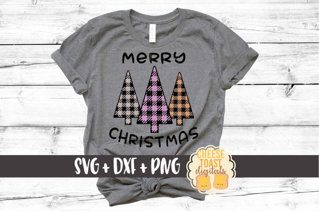 Merry Christmas Buffalo Plaid Trees - Christmas SVG Files SVG Cheese Toast Digitals 