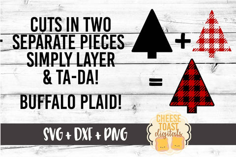 Merry Christmas Buffalo Plaid Trees - Christmas SVG Files SVG Cheese Toast Digitals 