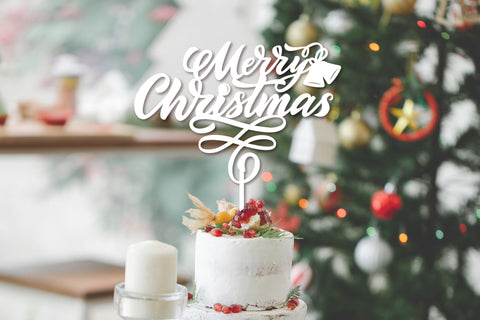 Merry Christmas cake toppers svg in 2 options. Laser cut files. SVG Angelina Semenova 