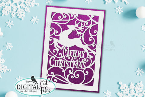 Merry Christmas card bundle svg for Cricut laser cut digital SVG kartcreationii 