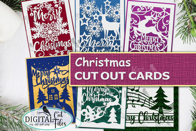 Merry Christmas card bundle svg for Cricut laser cut digital SVG kartcreationii 