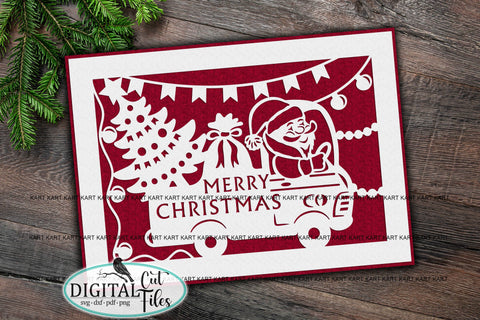 Merry Christmas card bundle svg for Cricut laser cut digital SVG kartcreationii 
