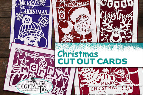 Merry Christmas card bundle svg for Cricut laser cut digital SVG kartcreationii 