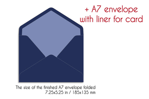 Merry Christmas card foil quill svg dxf eps template, papercut template Christmas card with gold foil SVG FunPaperWood 