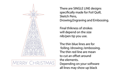 Merry Christmas card foil quill svg dxf eps template, papercut template gold foil card SVG FunPaperWood 