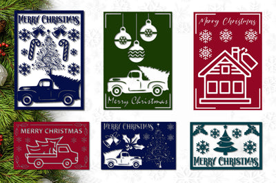 Merry Christmas Card SVG Bundle SVG Rupkotha 