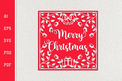Merry Christmas Card SVG EPS AI PNG PDF SVG Slim Studio 