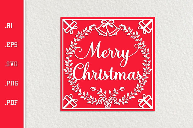 Merry Christmas Card SVG EPS AI PNG PDF SVG Slim Studio 