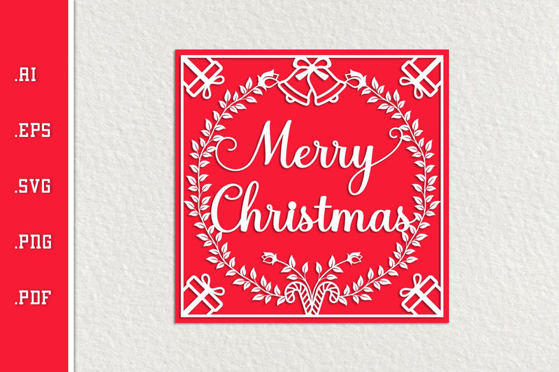 Merry Christmas Card SVG EPS AI PNG PDF SVG Slim Studio 