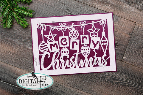 Merry Christmas card svg for Cricut laser cut digital file SVG kartcreationii 
