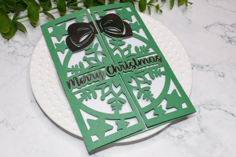 Merry Christmas card svg, Snowflake card svg 3D Paper CuttingLineStore 