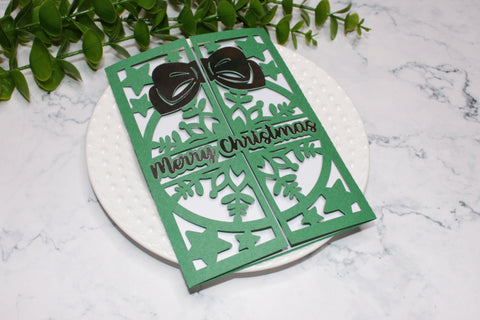 Merry Christmas card svg, Snowflake card svg 3D Paper CuttingLineStore 