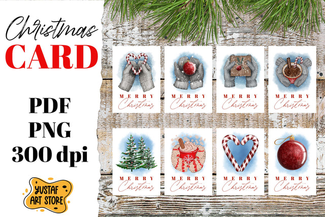 Merry Christmas card template. Cozy christmas illustration Sublimation Yustaf Art Store 