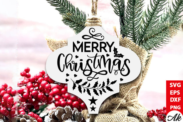 Merry Christmas Cardinal Arabesque SVG akazaddesign 