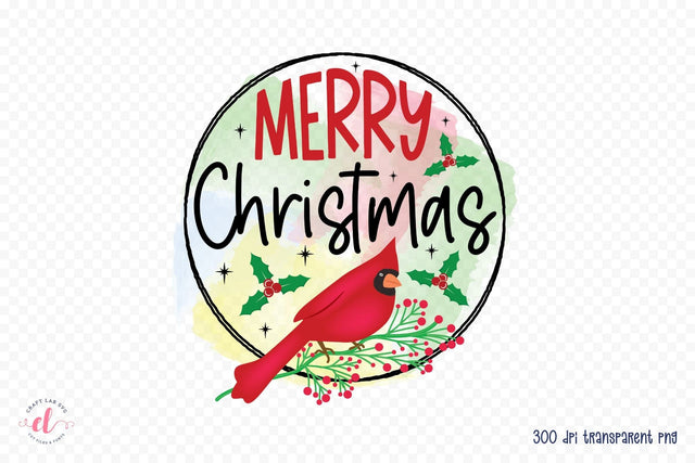Merry Christmas Cardinal PNG Sublimation Sublimation CraftLabSVG 