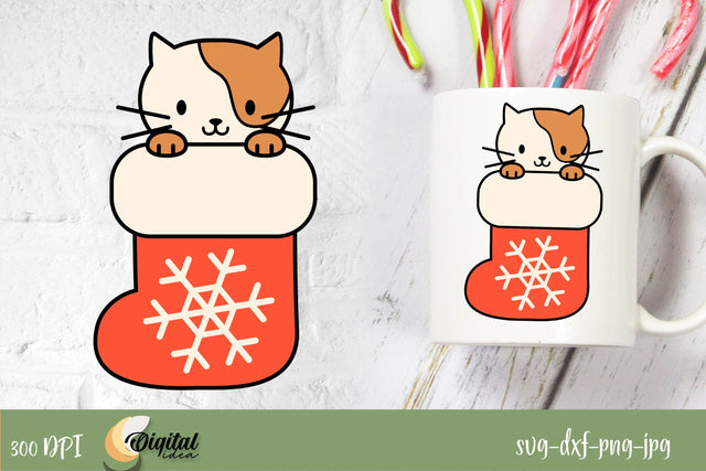 Merry Christmas. Christmas Cats. Funny SVG Design SVG Evgenyia Guschina 