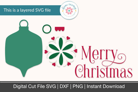 Merry Christmas & Christmas Ornament SVG Diane Rooney 