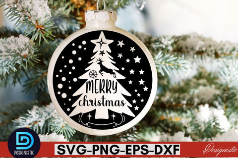 Merry christmas ,Christmas Round Sign SVG Design SVG DESIGNISTIC 