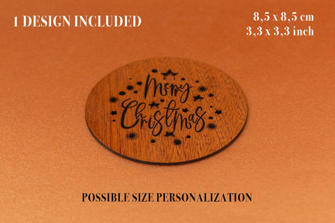 Merry Christmas Coaster digital Vector File for Laser Cutter. SVG MaramadeLaser 