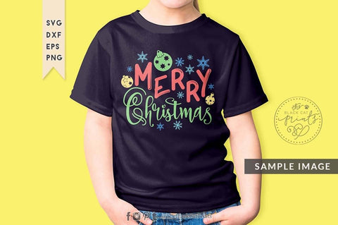 Merry Christmas cut file - 3 SVG TheBlackCatPrints 