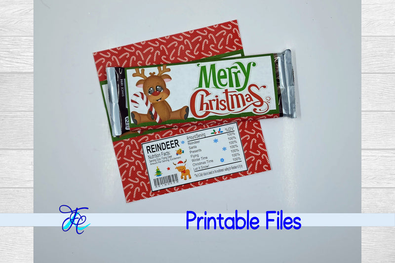 Merry Christmas Deer Candy Bar Wrapper SVG Family Creations 
