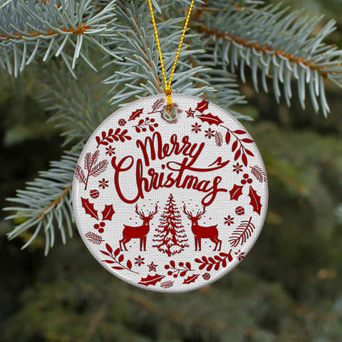 Merry Christmas Deer Ornament Png, Round Christmas Ornament, PNG Instant Download, Xmas Ornament Sublimation Designs Downloads Sublimation CaldwellArt 