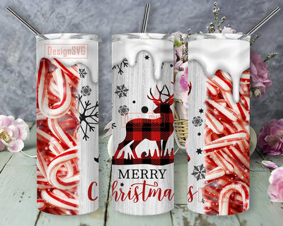Merry Christmas Design Png, Candy Cane Tumbler Wrap, Christmas 20oz Skinny Tumbler, Reindeer Plaid Tumbler Png, Merry Christmas Tumbler Template, Digital Download Sublimation DesignSVG 