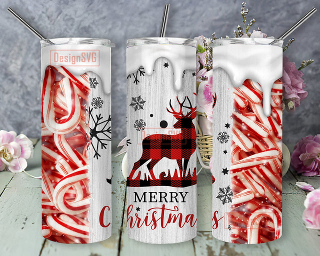 Merry Christmas Design Png, Candy Cane Tumbler Wrap, Christmas 20oz Skinny Tumbler, Reindeer Plaid Tumbler Png, Merry Christmas Tumbler Template, Digital Download Sublimation DesignSVG 