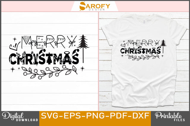 Merry Christmas Design SVG File SVG Sarofydesign 